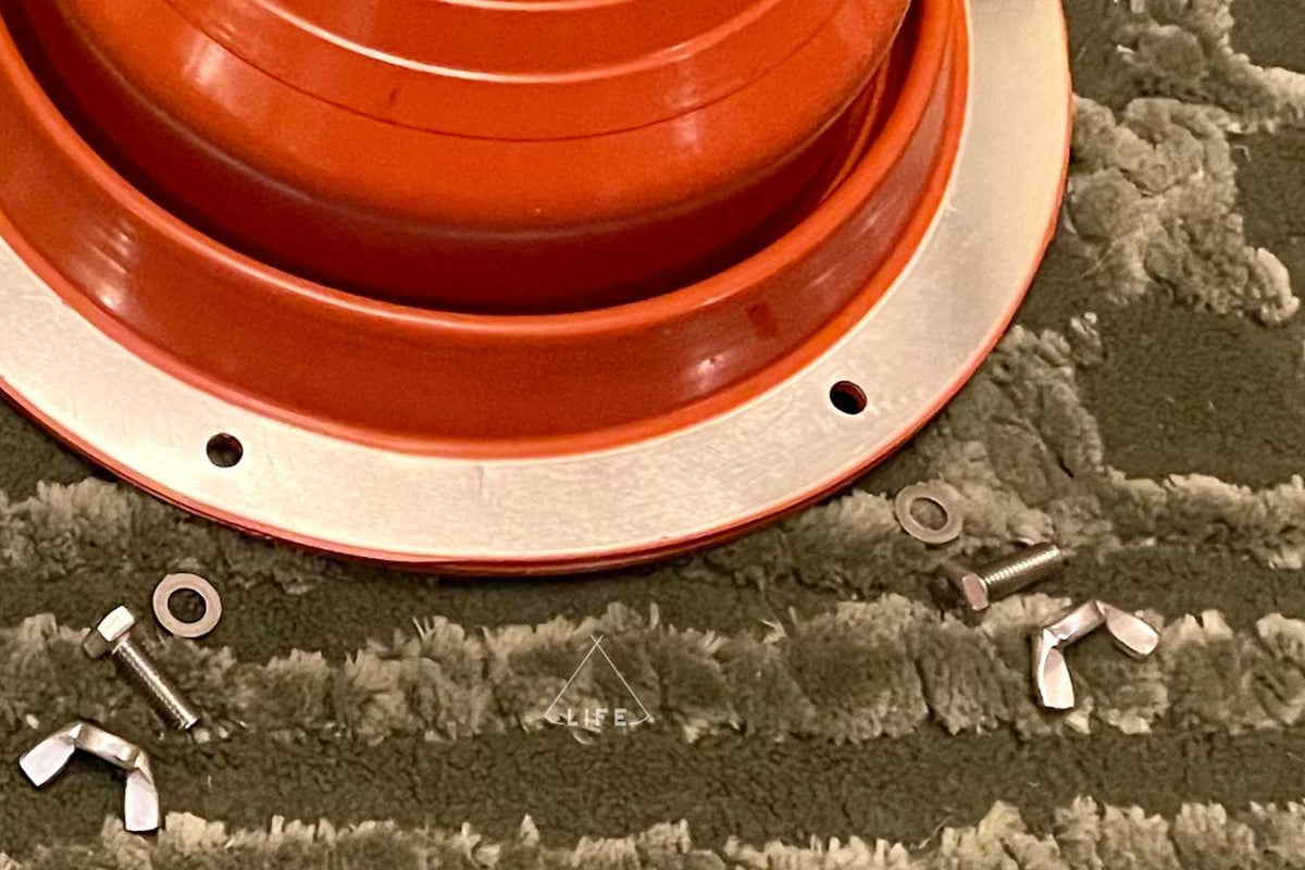 close up for tent stove jack