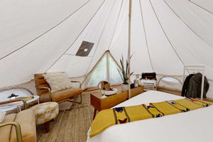 well furnished bell tent interior