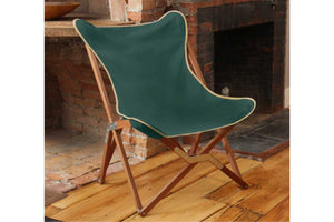 green folding butterfly chair