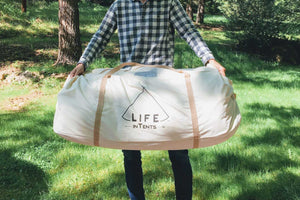 bell tent bag by life intents being held