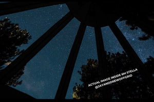 meteor shower view from inside a tent