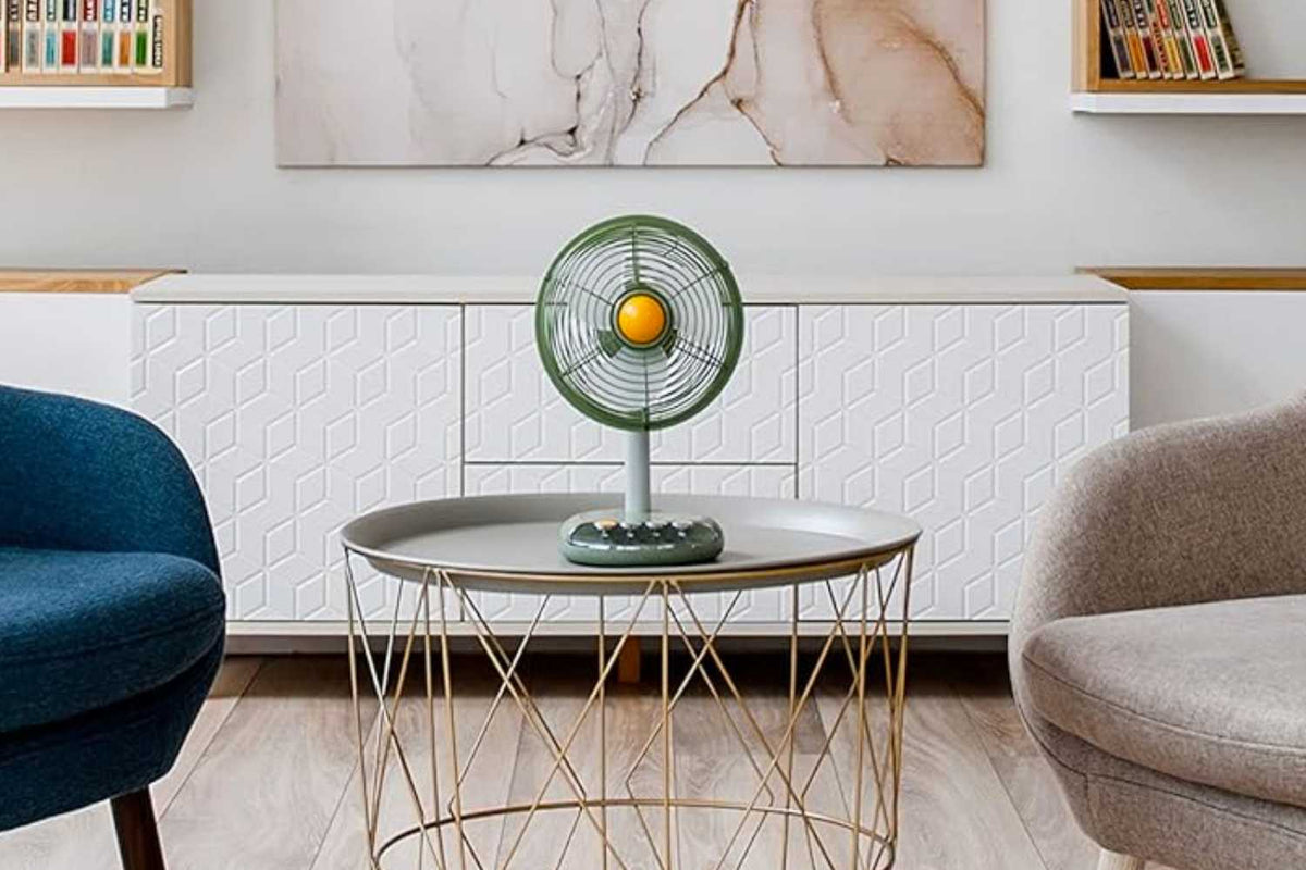 rechargeable fan on a table
