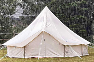 raining on bell tent