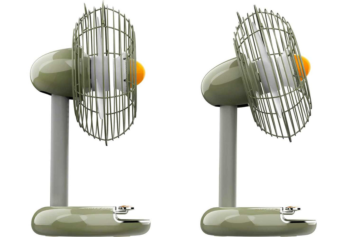 side profile of green fan