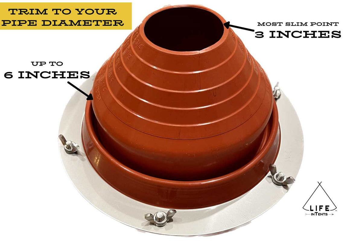 stove jack flashing sizes