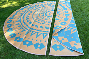 circle canvas tent rug folded