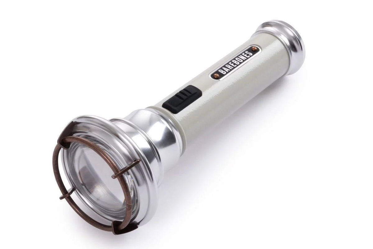 barebones vintage flashlight white