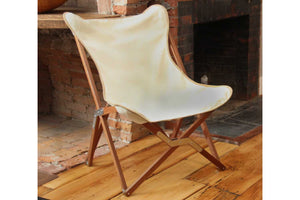 white folding butterfly chair